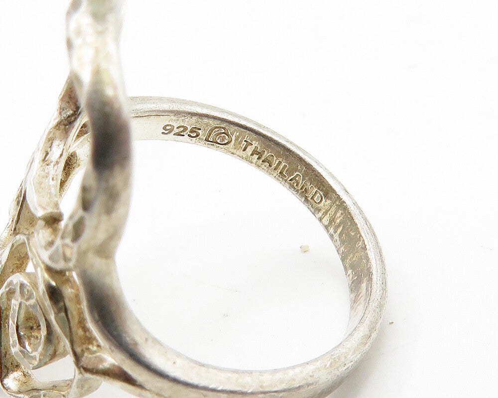925 Sterling Silver  Vintage Shiny Diamond Cut Spiral Band Ring Sz 8  RG19359