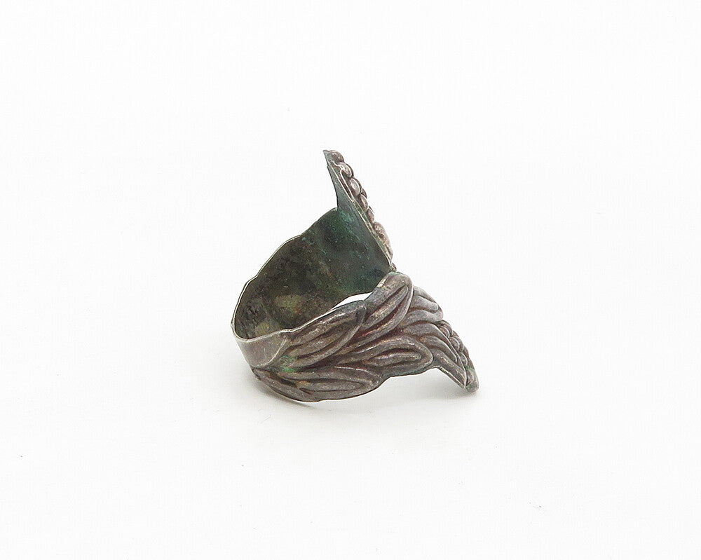 925 Sterling Silver  Vintage Antique Grape Bunch Bypass Band Ring Sz 7 RG17421