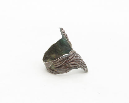 925 Sterling Silver  Vintage Antique Grape Bunch Bypass Band Ring Sz 7 RG17421