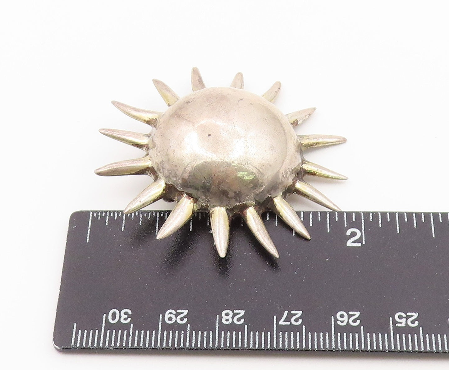 925 Sterling Silver Vintage Brooch Pin Modernist Celestial Sunburst  BP12619