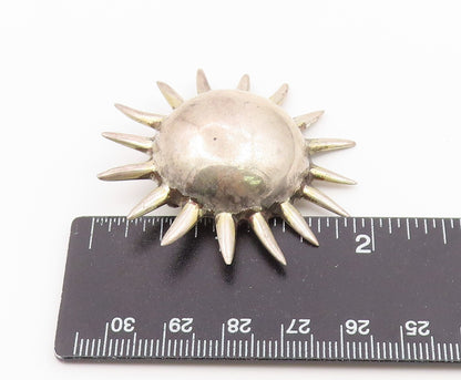 925 Sterling Silver Vintage Brooch Pin Modernist Celestial Sunburst  BP12619