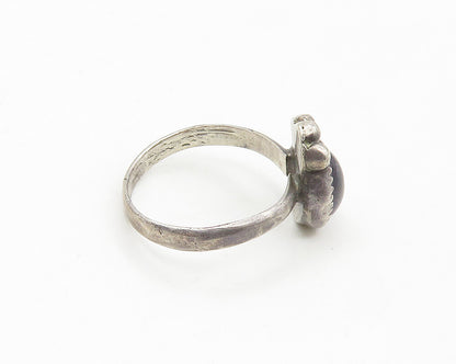 NAVAJO 925 Silver  Vintage Cabochon Cut Amethyst Band Ring Sz 6  RG18049