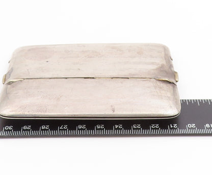 925 Sterling Silver Vintage Card Case Modernist Engraved Pattern Wallet  TR4250