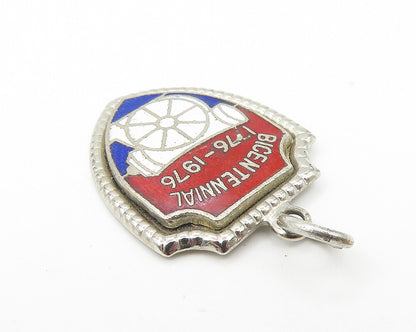 925 Sterling Silver Vintage Enamel Bicentennial 17761976 Pendant PT9252
