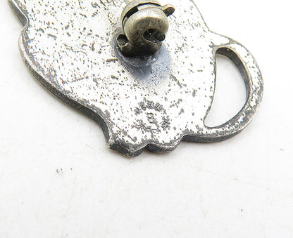 925 Sterling Silver  Vintage Dark Tone Sitting Cat Motif Brooch Pin  BP3449