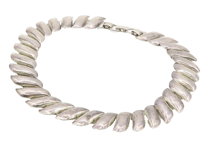 925 Sterling Silver  Vintage Shiny Smooth Dark Tone Chain Necklace  NE2785