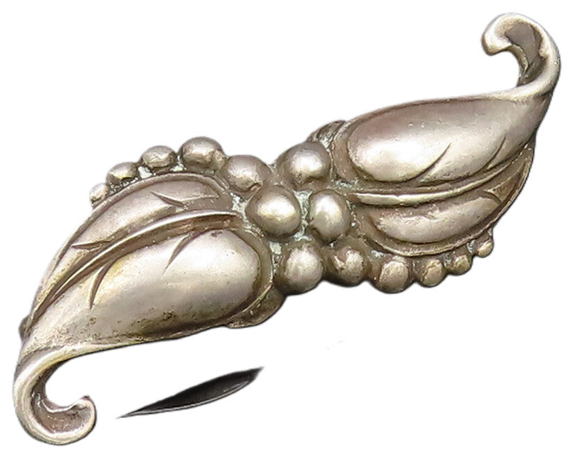 VIKINGCRAFT 925 Silver  Vintage Antique Double Leaves Brooch Pin  BP10013
