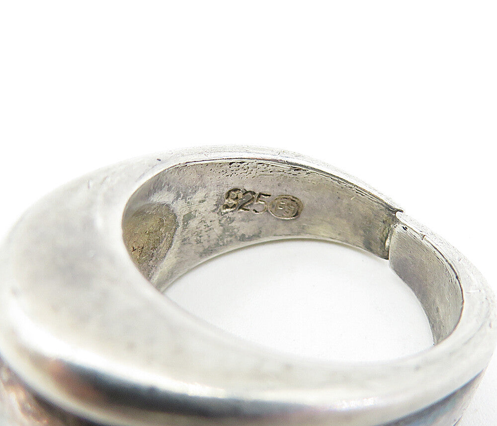 FRANCIS STEBBINGS 925 Silver  Vintage Shiny Fluted Dome Band Ring Sz 7  RG4318