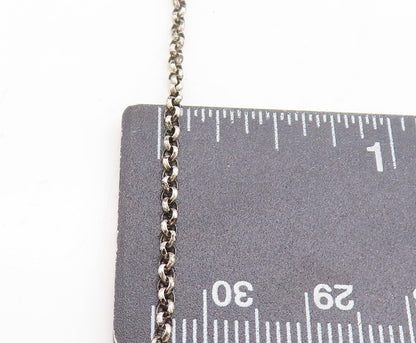 BERIA 925 Silver  Vintage Gold Druzy Stone Floral Swirl Chain Necklace  NE1325