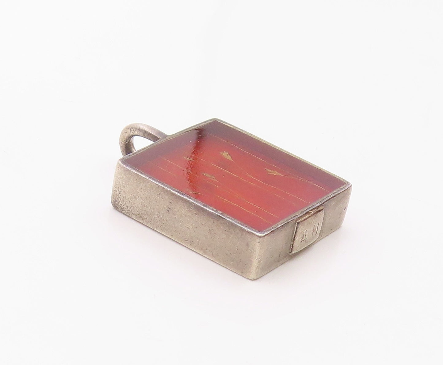 DESIGNER 925 Silver  Vintage Raising Wildflower Art Glass Pendant  PT20790