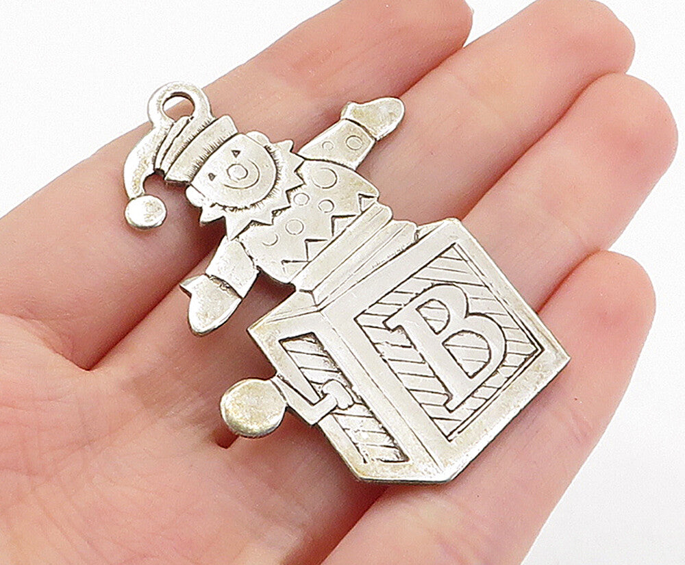 REED & BARTON 925 Sterling Silver Vintage Jack In The Box Pendant PT4204