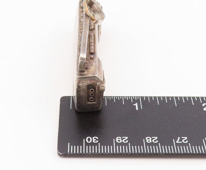 925 Sterling Silver Vintage Pendant Old Radio Stereo System Cassette   PT25712