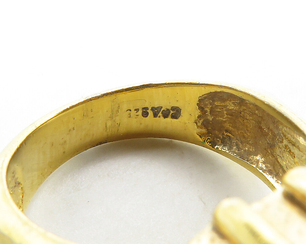 DAVID SIGAL 925 Silver  Smoky Topaz Gold Plated Cocktail Ring Sz 8.5  RG17400