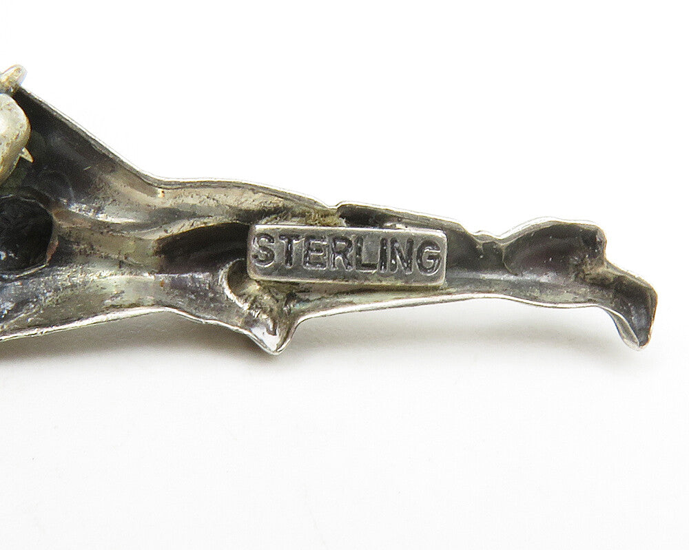 925 Sterling Silver  Vintage Shiny Petite Dancing Figure Brooch Pin  BP5222