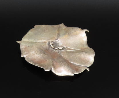 DESIGNER 925 Sterling Silver Vintage Minimalist Flat Flower Brooch Pin BP9982