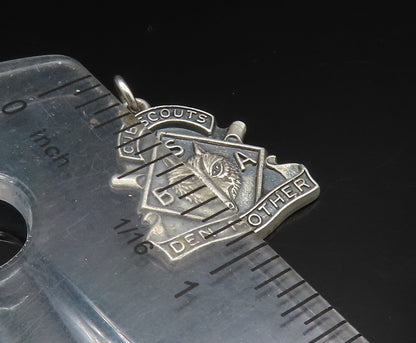 925 Sterling Silver  Vintage Cub Scouts BSA Den Mother Pendant  PT20463