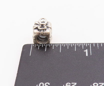 925 Sterling Silver Vintage Pendant PANDORA Carved Gift Box Charm  PT24499