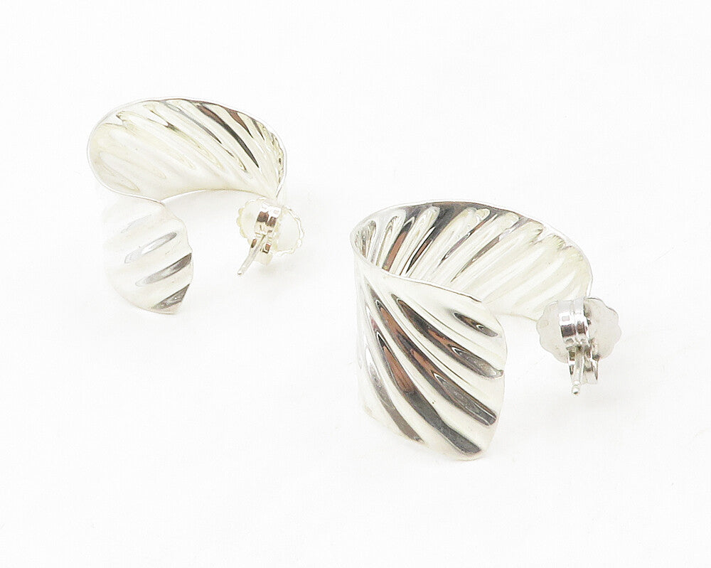 RLM STUDIO 925 Sterling Silver  Shiny Polished Slanted JHoop Earrings  EG6930