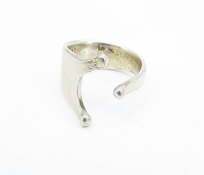 DESIGNER 925 Silver  Vintage Petite Modernist Design Band Ring Sz 6  RG7689