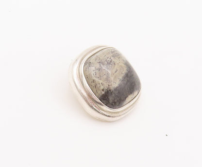 925 Sterling Silver Vintage Earrings Cabochon Gemstone  Square  EG12799