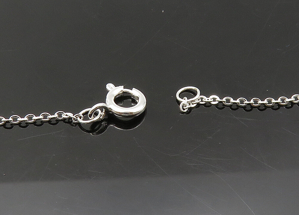 925 Sterling Silver  Vintage Shiny Enjoy Life Today Chain Necklace  NE3567