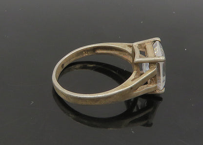 925 Sterling Silver  Vintage Cubic Zirconia Split Shank Band Ring Sz 8 RG21198