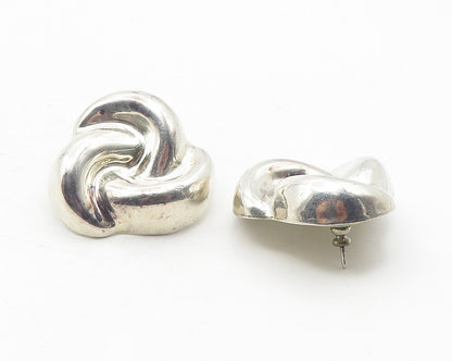 MEXICO 925 Sterling Silver  Vintage Shiny Twist Knot Drop Earrings  EG6167