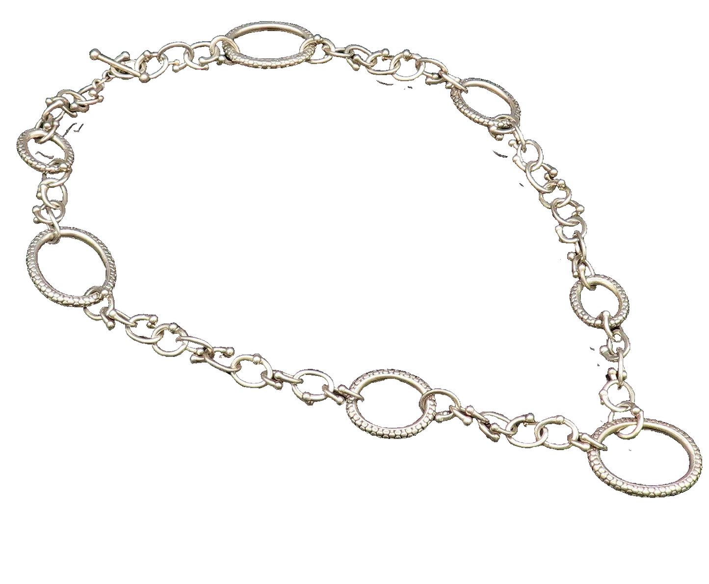 MICHAEL DAWKINS 925 Silver  Vintage Graduated Dotted Circle Necklace  NE3970