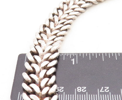 ALICIA MEXICO 925 Sterling Silver Vintage Shiny Wheat Link Chain Necklace NE1197