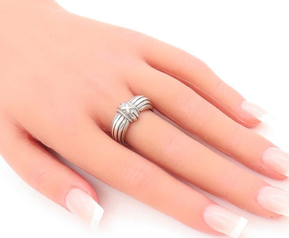 925 Sterling Silver Vintage Ring Solid Carved 'X' Grooved Shank  Sz 8.5  RG28448
