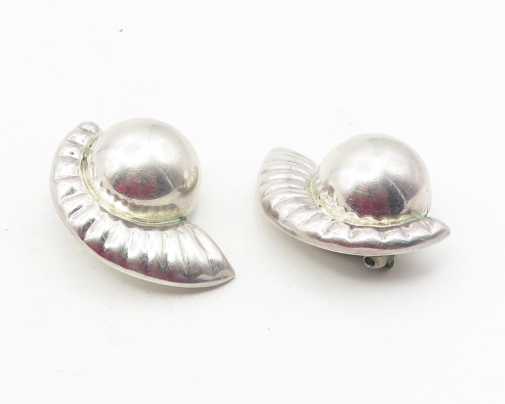 MEXICO 925 Sterling Silver  Vintage Modernist Non Pierce Earrings  EG6120