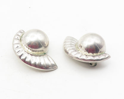 MEXICO 925 Sterling Silver  Vintage Modernist Non Pierce Earrings  EG6120