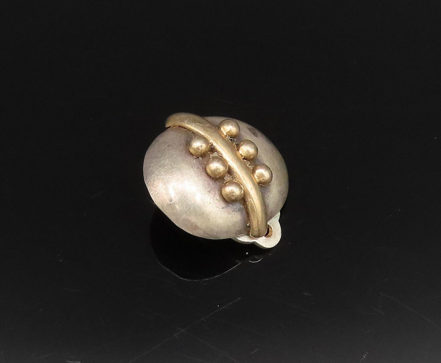 DESIGNER 14K GOLD & 925 Silver  Vintage Two Tone Singles Lot Earrings  EG12087