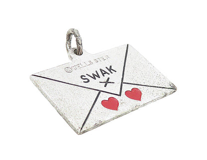 WELLS 925 Sterling Silver  Vintage Letter In Envelope Motif Pendant  PT6370