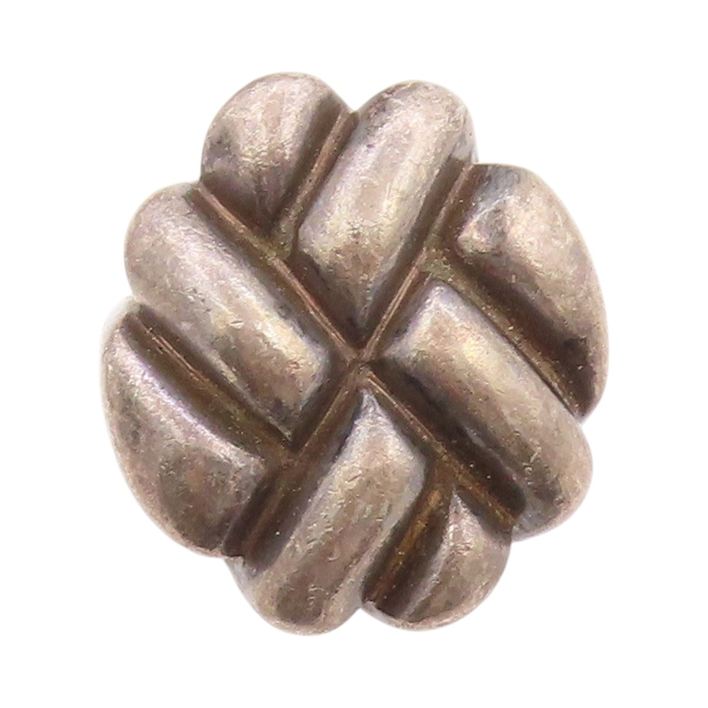 925 Sterling Silver Vintage Ring Dark Tone Grooved Knots  Sz 5.5  RG33004