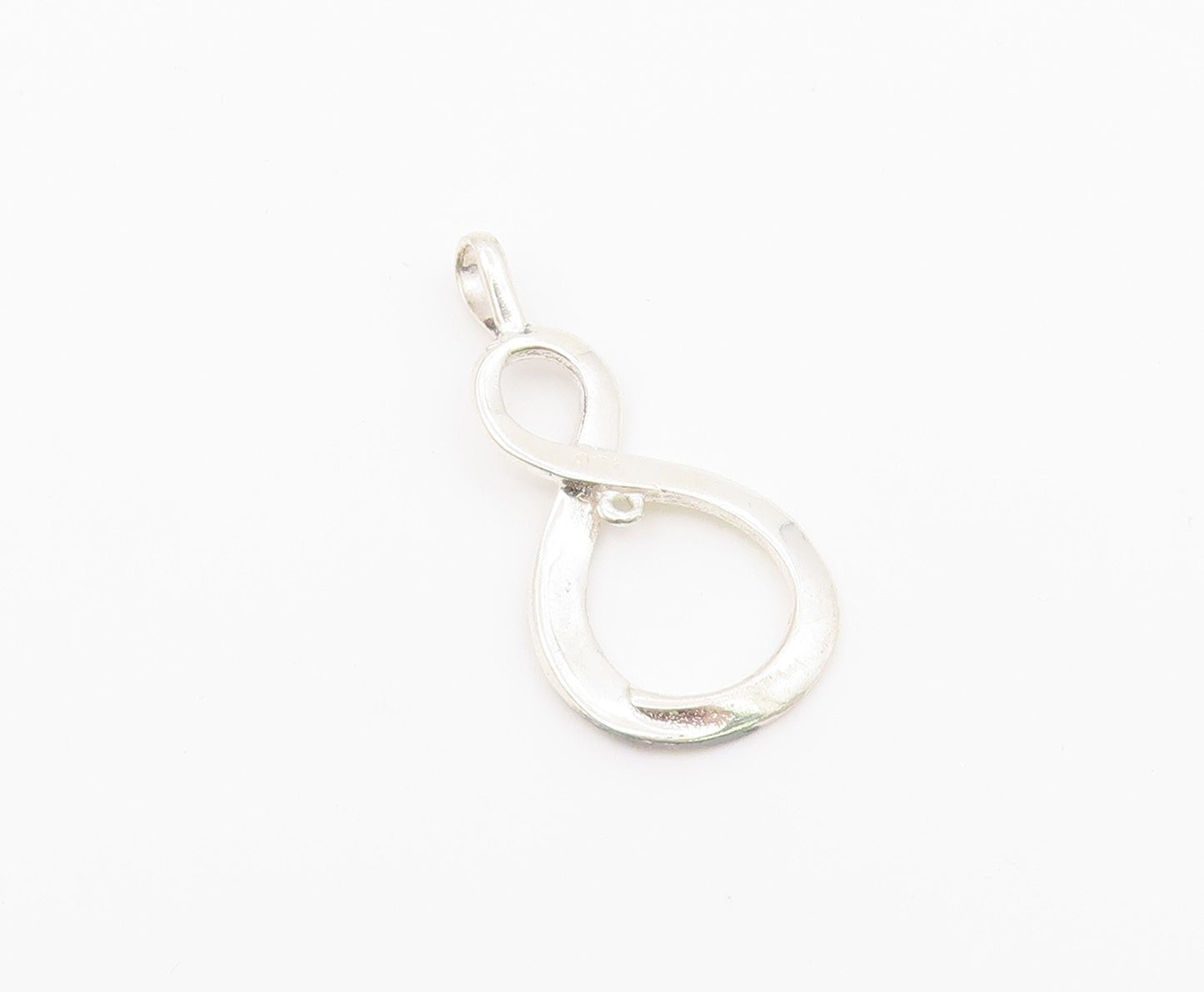 925 Sterling Silver  Vintage Shiny Infinity Figure Eight Pendant  PT16196