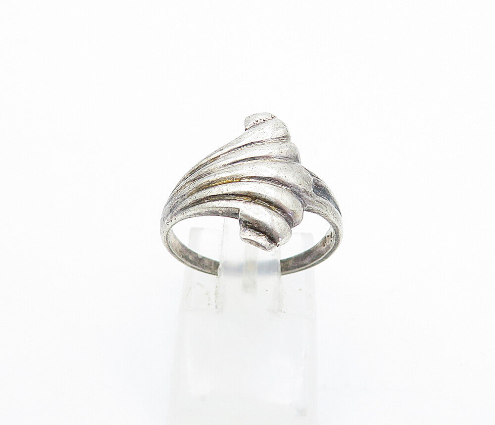 925 Sterling Silver  Vintage Dark Tone Fluted Design Band Ring Sz 7  RG4122