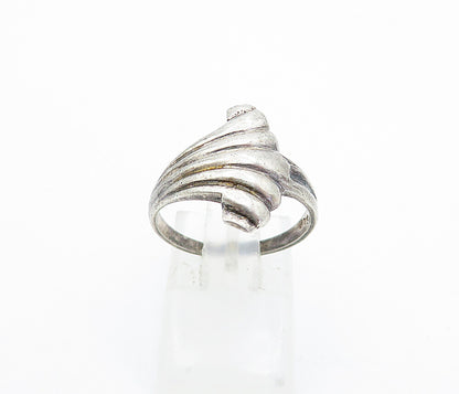 925 Sterling Silver  Vintage Dark Tone Fluted Design Band Ring Sz 7  RG4122