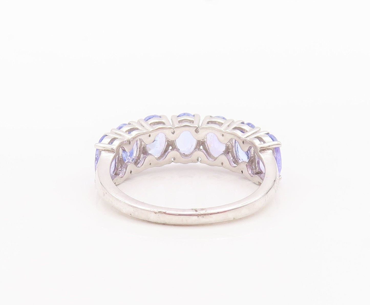 925 Sterling Silver Vintage Ring Oval Cut Tanzanite Band  Sz 7  RG29749