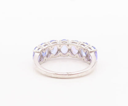 925 Sterling Silver Vintage Ring Oval Cut Tanzanite Band  Sz 7  RG29749