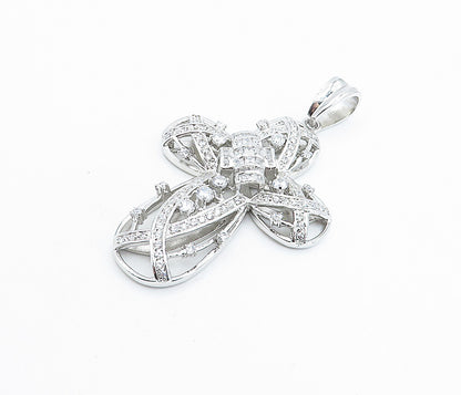 925 Sterling Silver Sparkling Cubic Zirconia Religious Cross Pendant PT5688