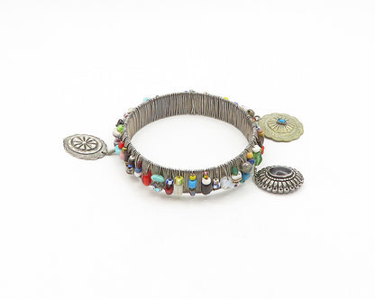 SILVER CLOUD 925 Silver Vintage Multi Stone Bangle Bracelet  BT7227