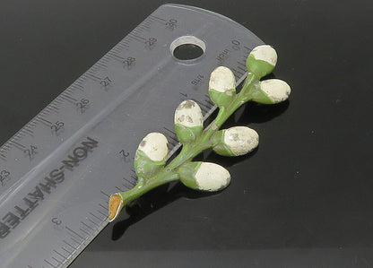 925 Sterling Silver  Vintage Enamel Floral Vine Motif Brooch Pin  BP8782