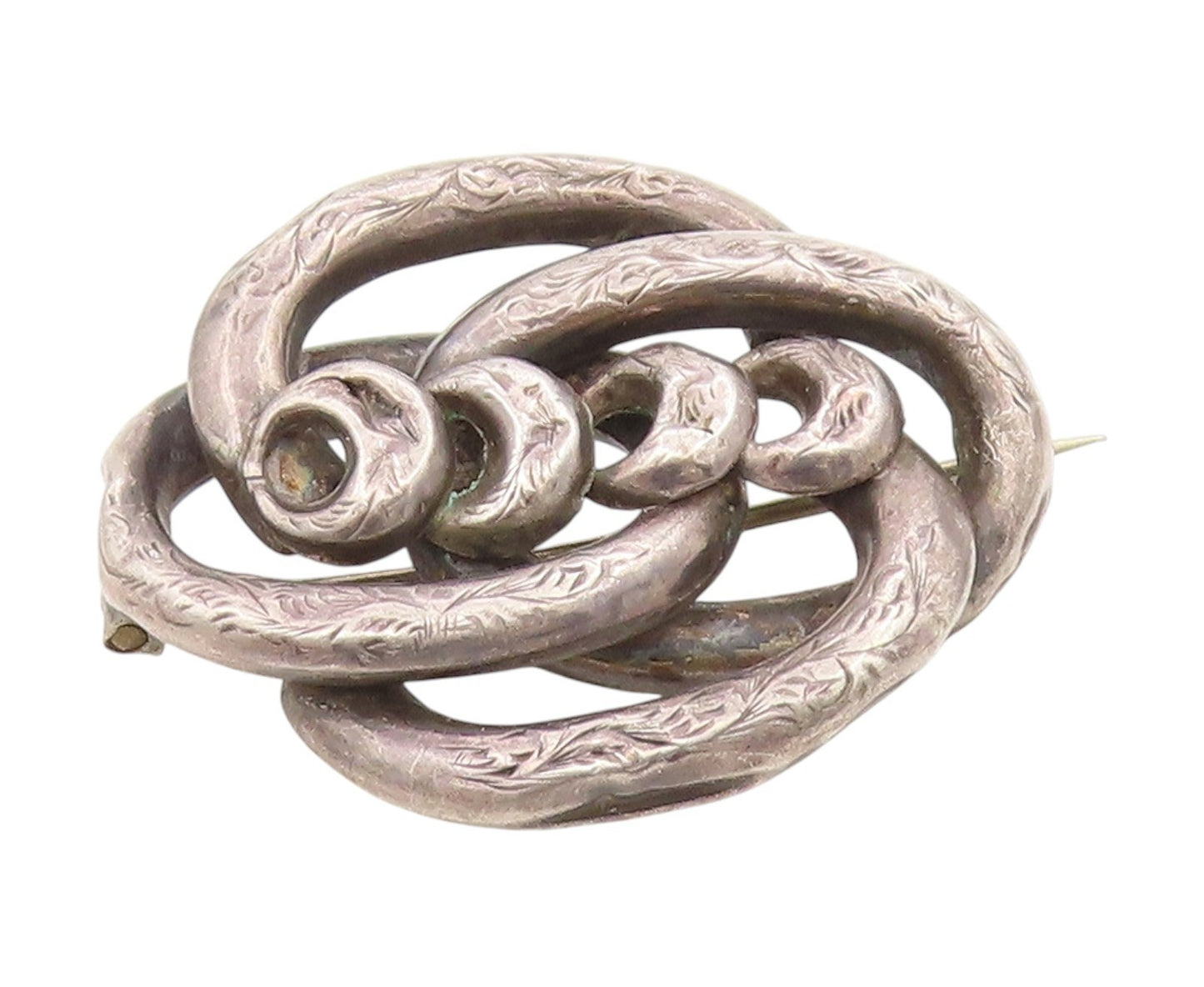 925 Sterling Silver Vintage Brooch Pin Antique Intertwined Knot Design  BP12247