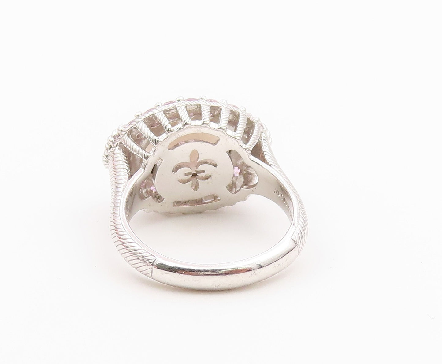 925 Sterling Silver Vintage Ring JUDITH RIPKA Smoky Quartz & CZ  Sz 8  RG36556