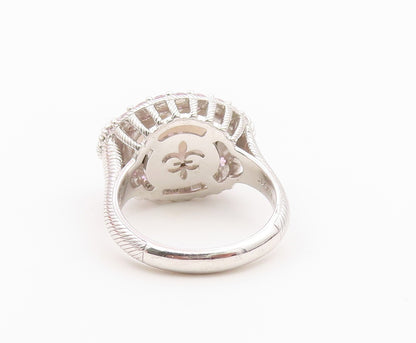 925 Sterling Silver Vintage Ring JUDITH RIPKA Smoky Quartz & CZ  Sz 8  RG36556