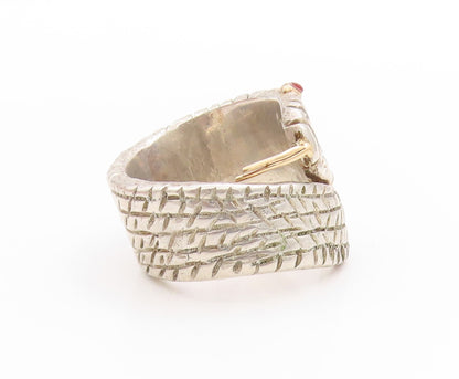 925 Sterling Silver Vintage Ring Gemstone Eyed Cobra Snake Heavy  Sz 12  RG33457