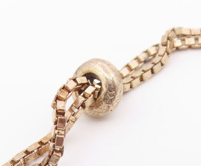 925 Silver  Vintage Turquoise Spinel & Cubic Zirconia Chain Bracelet  BT8789