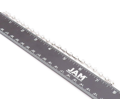 925 Sterling Silver Vintage Bracelet Minimalist Round CZ Band  BT11011