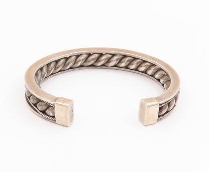 925 Sterling Silver Vintage Bracelet BALI Classic Twisted Rope Cuff  BT11647